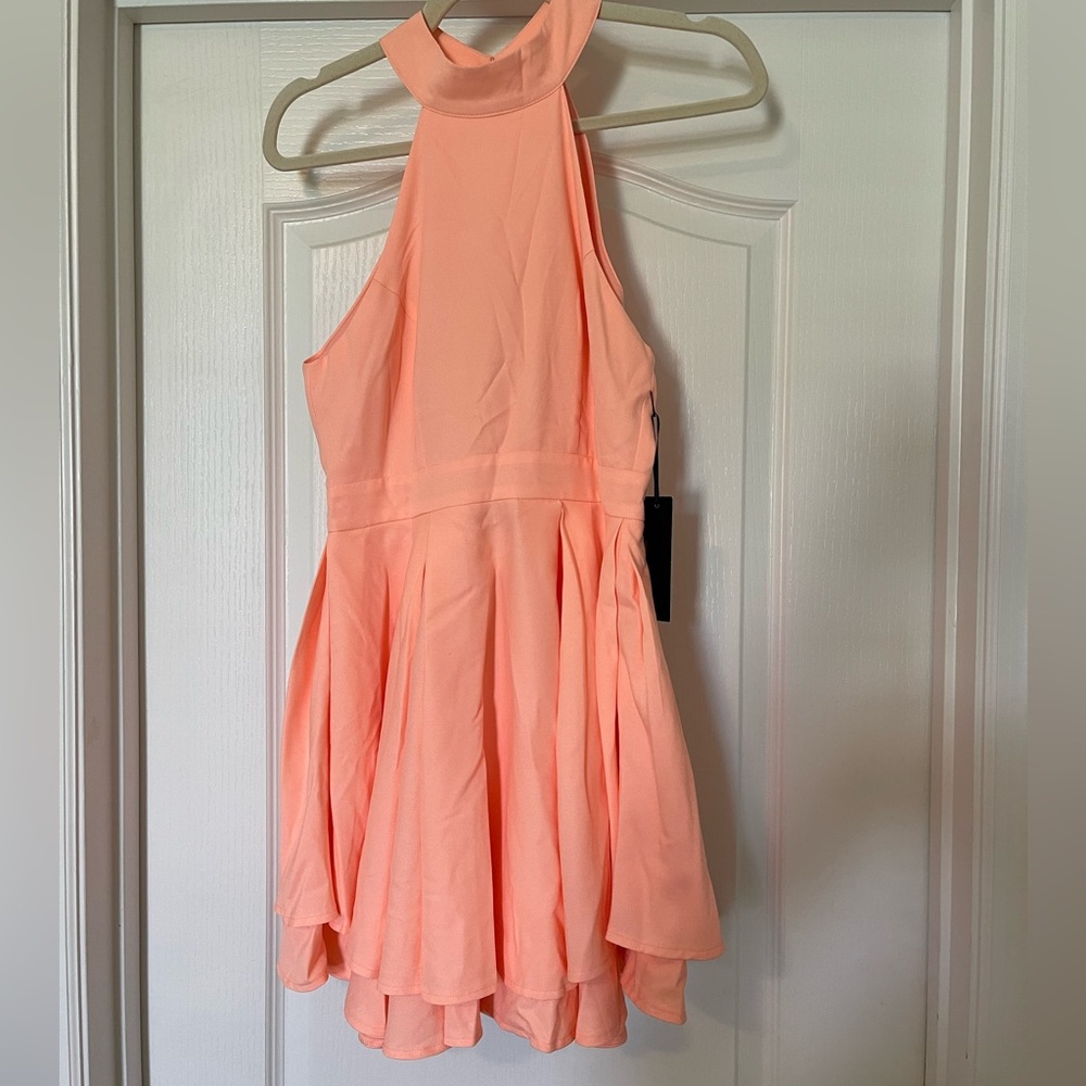 Neon Peach Backless Dress - Picture 4 of 9